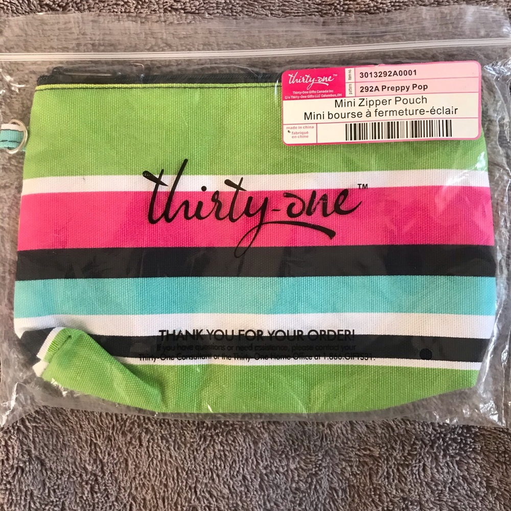 Thirty-one Mini Zipper Pouch in “Preppy Pop”